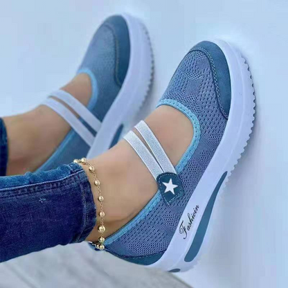 👟🌬️ Andningsbara slip-on plattformsskor