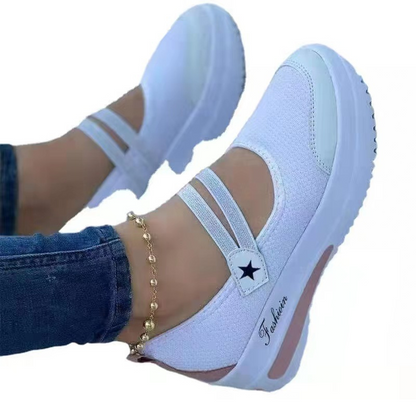 👟🌬️ Andningsbara slip-on plattformsskor