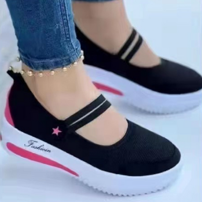 👟🌬️ Andningsbara slip-on plattformsskor