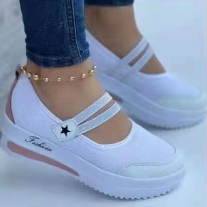 👟🌬️ Andningsbara slip-on plattformsskor