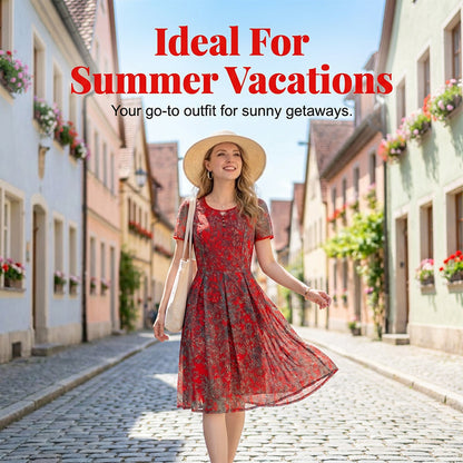 👗🌸 Elegant blommig fit-and-flare sommarklänning