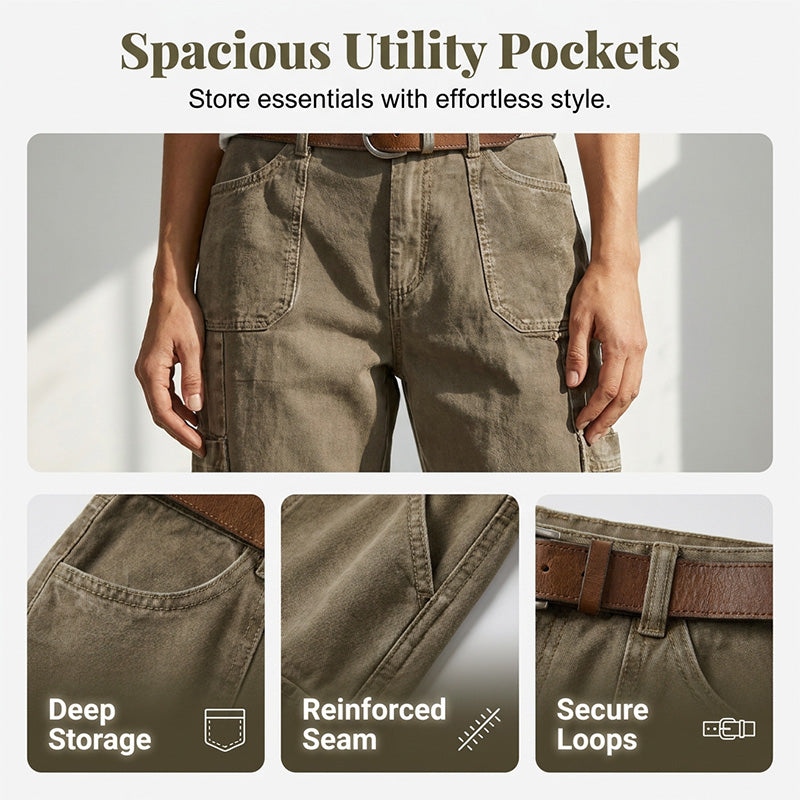 👖 50% RABATT NU! 🌿 Kvinnors Avslappnade Casual Cargokapriser – Rymliga Fickor, Andningsbart Tyg & Avslappnad Passform – Vardagskomfort, Redo För Varmt Väder ✨