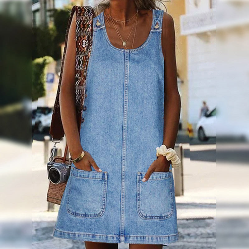 Casual-klänning i denim för damer