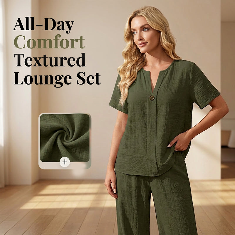 👕Nytt set för våren och sommaren i stora storlekar: en ledig långärmad damtröja och lösa byxor, ✨Perfekt för semestern och vardagen