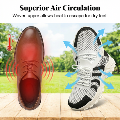 Andningsbara, lediga stickade sneakers för damer