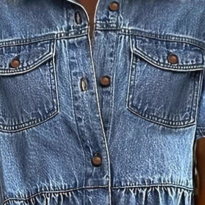 Elegant sommarklänning i denim för damer