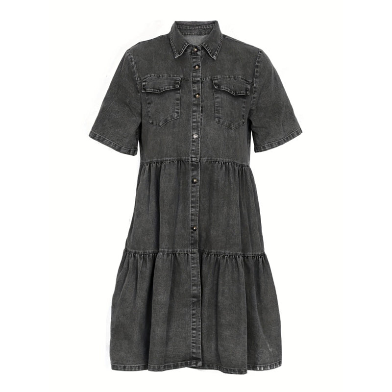 Elegant sommarklänning i denim för damer