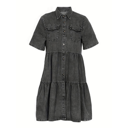 Elegant sommarklänning i denim för damer