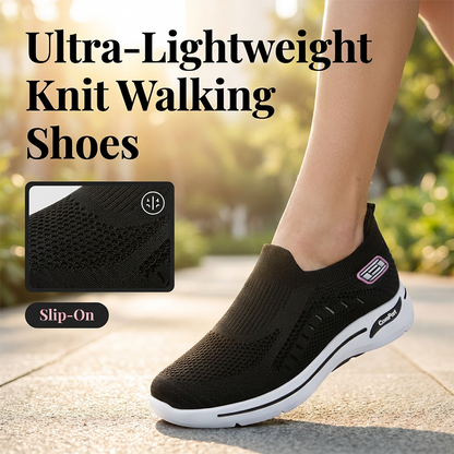 👟🌬️ Andningsbara stickade slip-on promenadskor