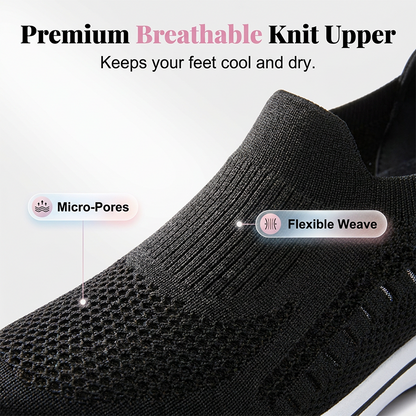 👟🌬️ Andningsbara stickade slip-on promenadskor