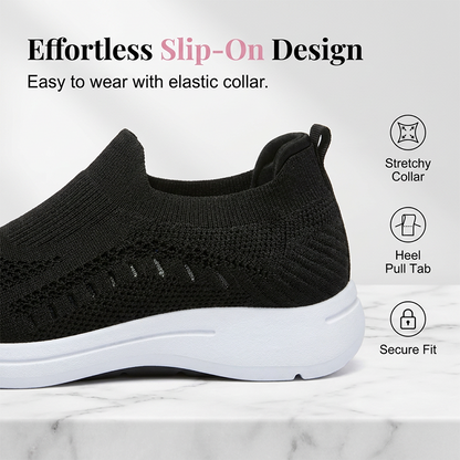 👟🌬️ Andningsbara stickade slip-on promenadskor