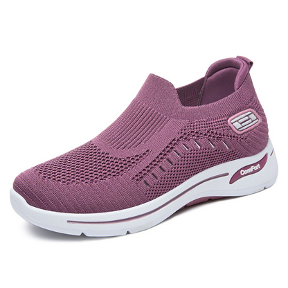 👟🌬️ Andningsbara stickade slip-on promenadskor