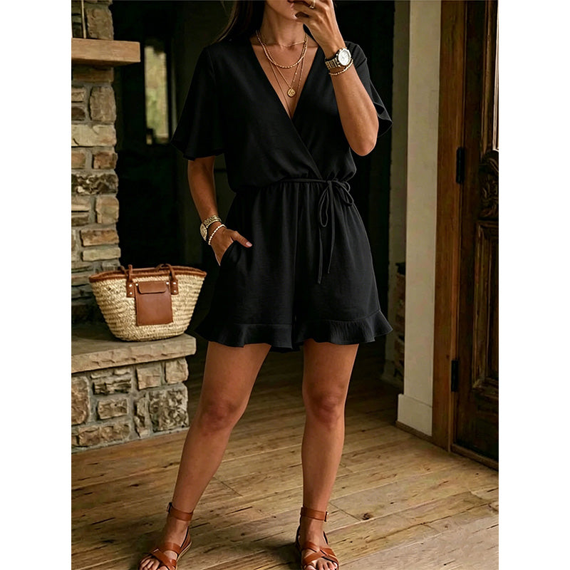 🔥 50% RABATT ☀️ Damjumpsuit med dragsko i midjan 👗 Lätt, luftig & perfekt för varma sommardagar ✨