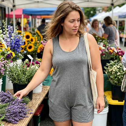 👗 TIDBEGRÄNSAD 50% RABATT! 💥 Ärmlös jumpsuit i plusstorlek med fickor för dam – Böljande, bekväm, mångsidig ✨