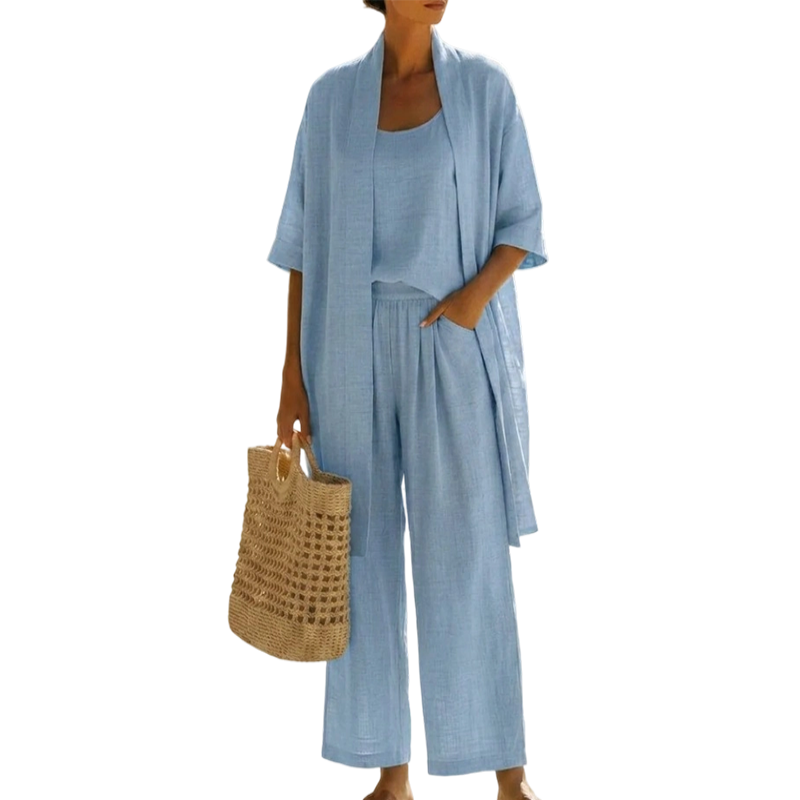🔥 50% RABATT 👗 3-delat sommarset för kvinnor ✨ Lätt, elegant & perfekt för varma sommardagar ☀️
