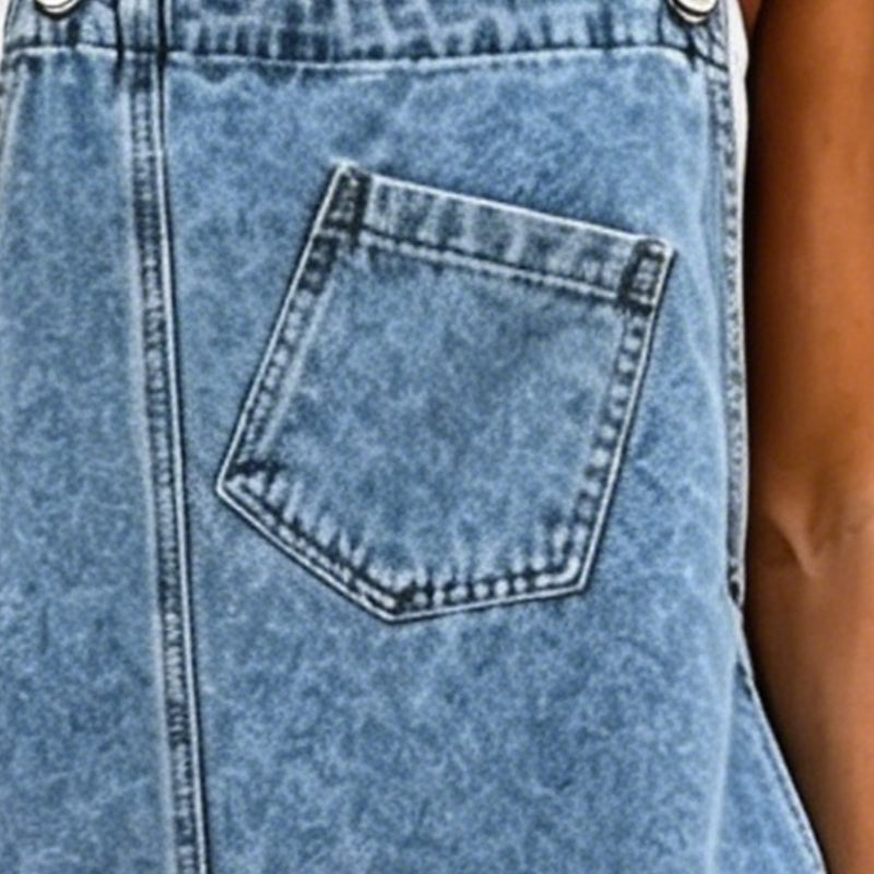 👗 Denim overallklänning med slits och remmar