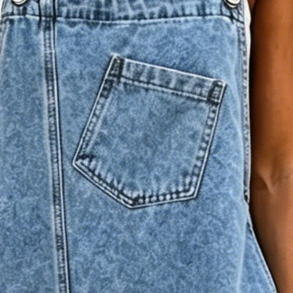 👗 Denim overallklänning med slits och remmar