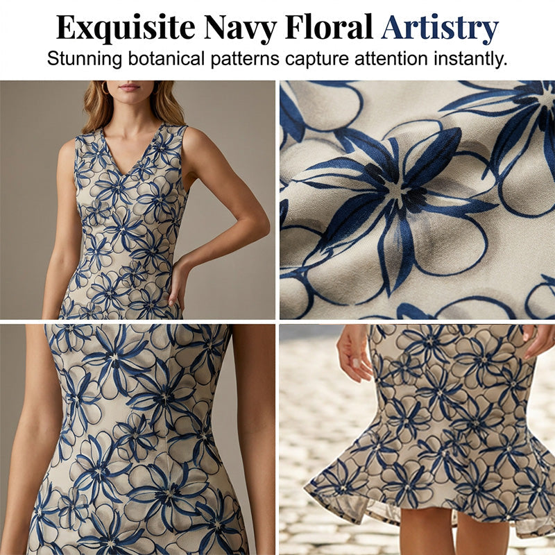 👗Elegant sommarklänning i midilängd med blommönster