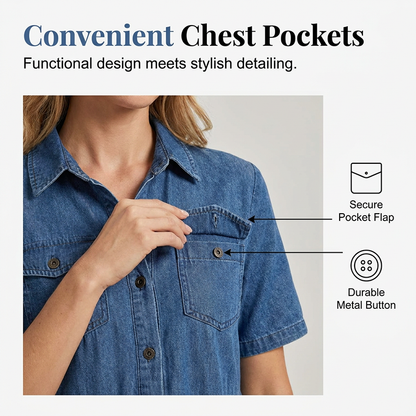 👗✨Vintage-maxiklänning i denim för damer – avslappnad vardagschic🔥