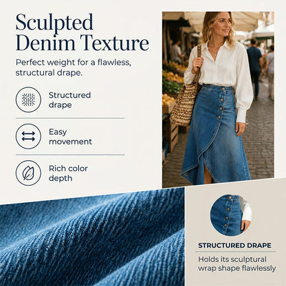 💙👗 Högmidjad asymmetrisk denimkjol