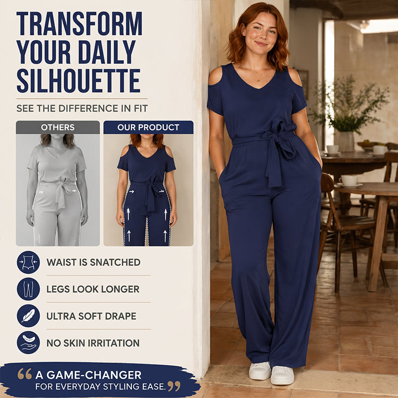 Elegant jumpsuit med bar axel för damer