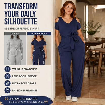 Elegant jumpsuit med bar axel för damer