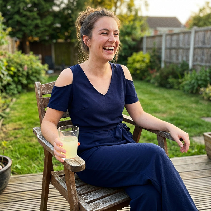 Elegant jumpsuit med bar axel för damer