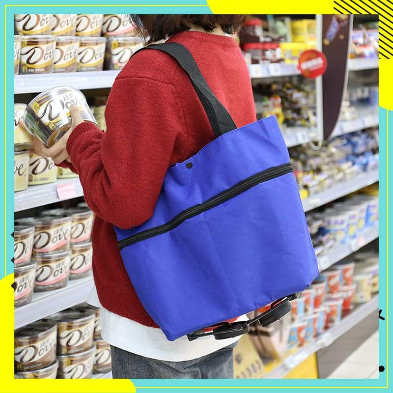 🧳 2‑i‑1 Hopfällbar Shoppingvagn – Stor Kapacitet & Slitstarkt Oxford-tyg – Perfekt för Matbutik, Marknad, Camping & Resor 🌿