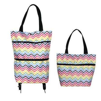 🧳 2‑i‑1 Hopfällbar Shoppingvagn – Stor Kapacitet & Slitstarkt Oxford-tyg – Perfekt för Matbutik, Marknad, Camping & Resor 🌿