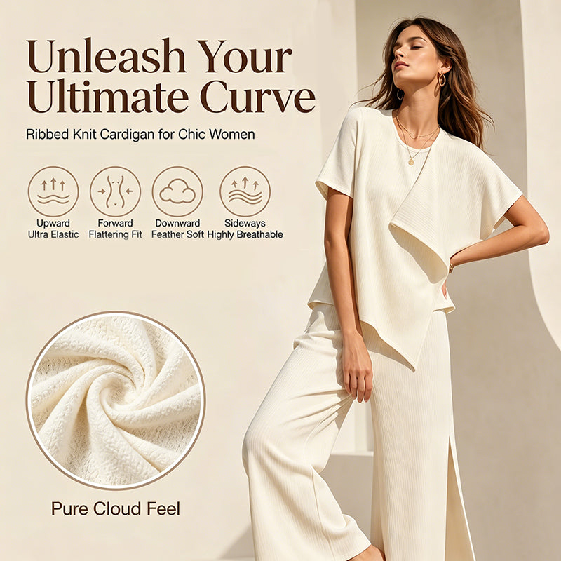 ✨ Asymmetrisk topp & vida ben-set med slits – Elegant statement