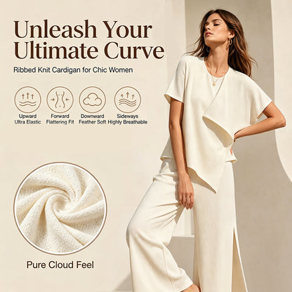 ✨ Asymmetrisk topp & vida ben-set med slits – Elegant statement