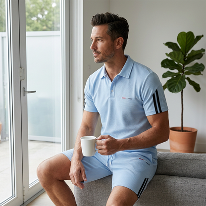 🏆SISTA DAGEN 50% REA🔥Herr Casual Kortärmad Shorts Set