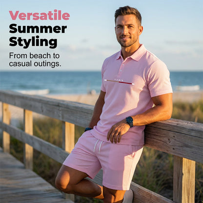 🏆SISTA DAGEN 50% RABATT🔥Herr Sommar Andningsbar Skjorta och Shorts Set