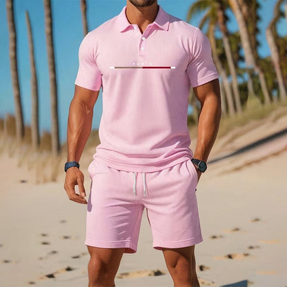 🏆SISTA DAGEN 50% RABATT🔥Herr Sommar Andningsbar Skjorta och Shorts Set