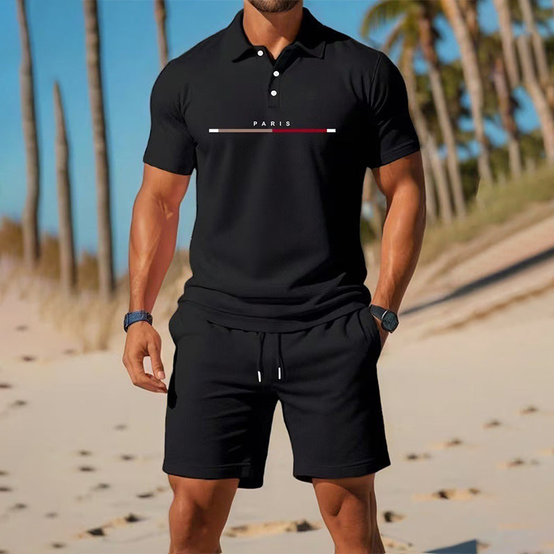 🏆SISTA DAGEN 50% RABATT🔥Herr Sommar Andningsbar Skjorta och Shorts Set