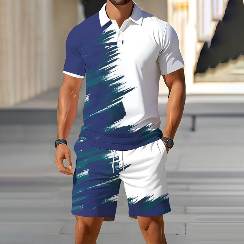 🏆SISTA DAGEN 50% RABATT🔥Herr Sommar Andningsbar Skjorta och Shorts Set
