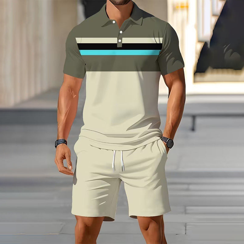 🏆SISTA DAGEN 50% RABATT🔥Herr Sommar Andningsbar Skjorta och Shorts Set