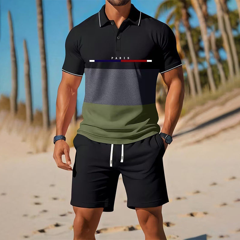 🏆SISTA DAGEN 50% RABATT🔥Herr Sommar Andningsbar Skjorta och Shorts Set