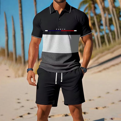 🏆SISTA DAGEN 50% RABATT🔥Herr Sommar Andningsbar Skjorta och Shorts Set