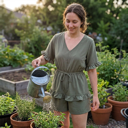 👗 50 % RABATT JUST NU! 🌸 Avslappnad V-ringad jumpsuit för damer – Lätt och luftigt – Perfekt för stranddagar eller sommarfester – Enkel och luftig jumpsuit ✨🌊