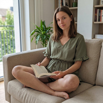 👗 50 % RABATT JUST NU! 🌸 Avslappnad V-ringad jumpsuit för damer – Lätt och luftigt – Perfekt för stranddagar eller sommarfester – Enkel och luftig jumpsuit ✨🌊