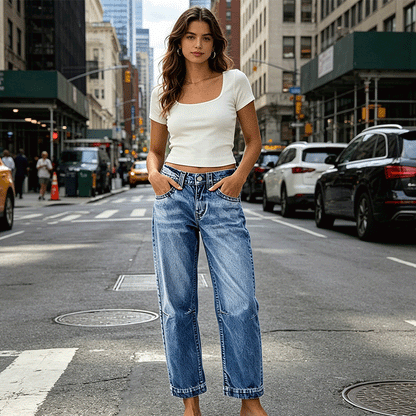 Elastiska klassiska jeans för damer