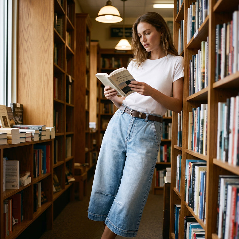 Bermudashorts i denim med avslappnad passform för damer