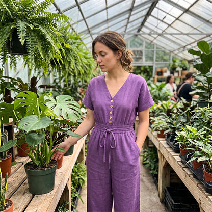 ⌛Tidsbegränsat erbjudande – Jumpsuit med V-ringning för damer som framhäver midjan
