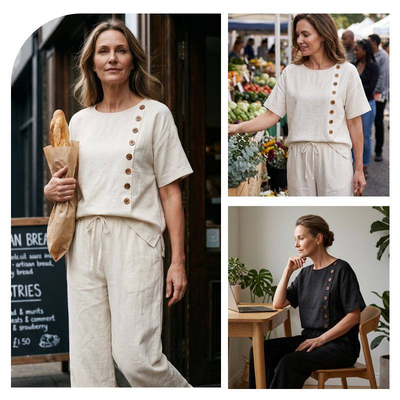 🌿 Lätt och ledig sommar tvådelat set för kvinnor