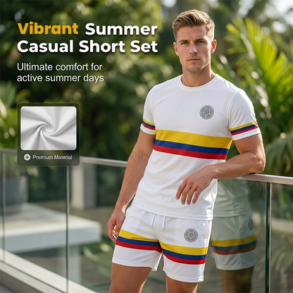 🕶️ Herr casual set – T-shirt & shorts i avslappnad passform, enkelt att matcha med sneakers, perfekt för lata dagar & utflykter 🏖️