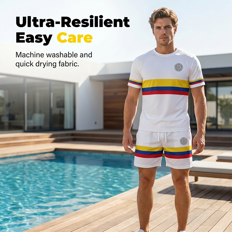 🕶️ Herr casual set – T-shirt & shorts i avslappnad passform, enkelt att matcha med sneakers, perfekt för lata dagar & utflykter 🏖️