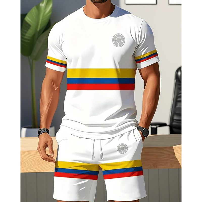 🕶️ Herr casual set – T-shirt & shorts i avslappnad passform, enkelt att matcha med sneakers, perfekt för lata dagar & utflykter 🏖️