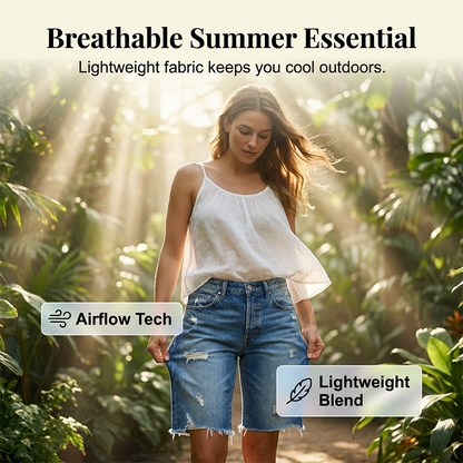 🩳 50 % RABATT JUST NU! 🩹 Bermudashorts i slitna jeans i dammodell – avslappnad passform och obearbetad nederkant – perfekta för sommaren, streetwear eller avslappnade dagar – mjuka och stretchiga 🌸✨