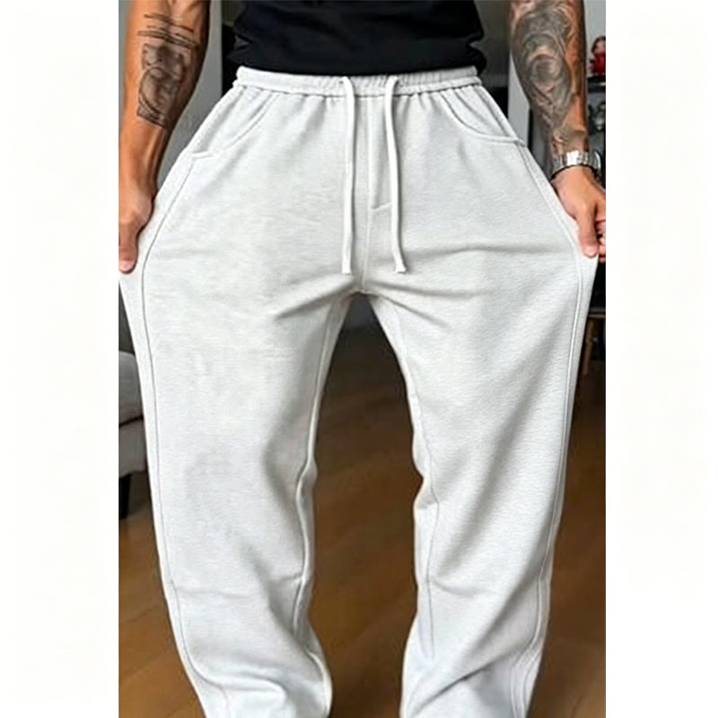 Klassiska, avslappnade sweatpants med dragsko för män